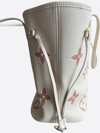 Louis Vuitton Cream & Rose Monogram Empreinte Neverfull MM