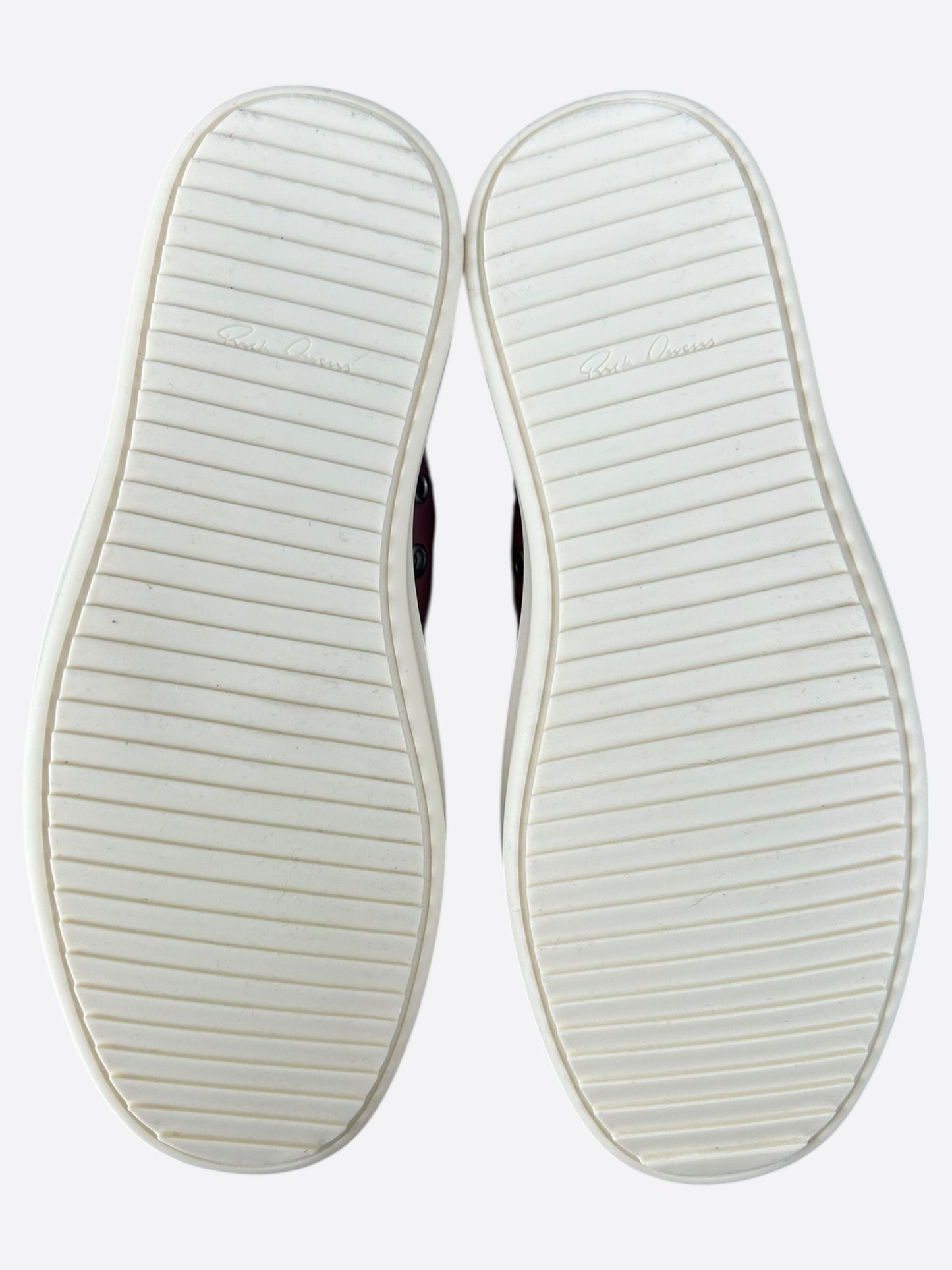 Rick Owens Pink & White Leather Women's Low Top Sneakers