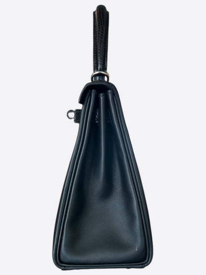 Hermes Black Swift & Lizard Touch Kelly 25