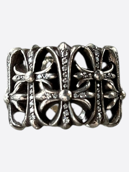 Chrome Hearts Silver & Diamond Cemetery Ring