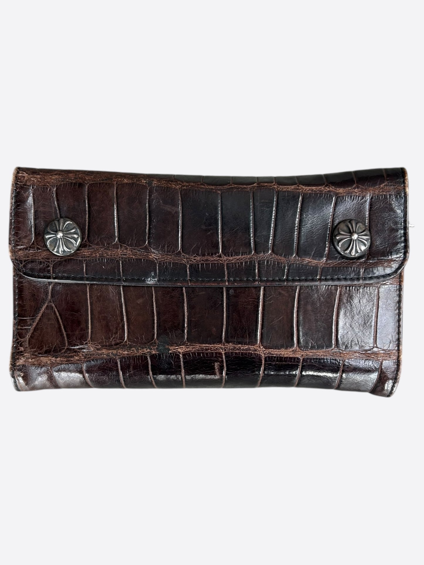 Chrome Hearts Brown Crocodile Wallet