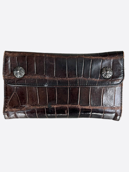 Chrome Hearts Brown Crocodile Wallet
