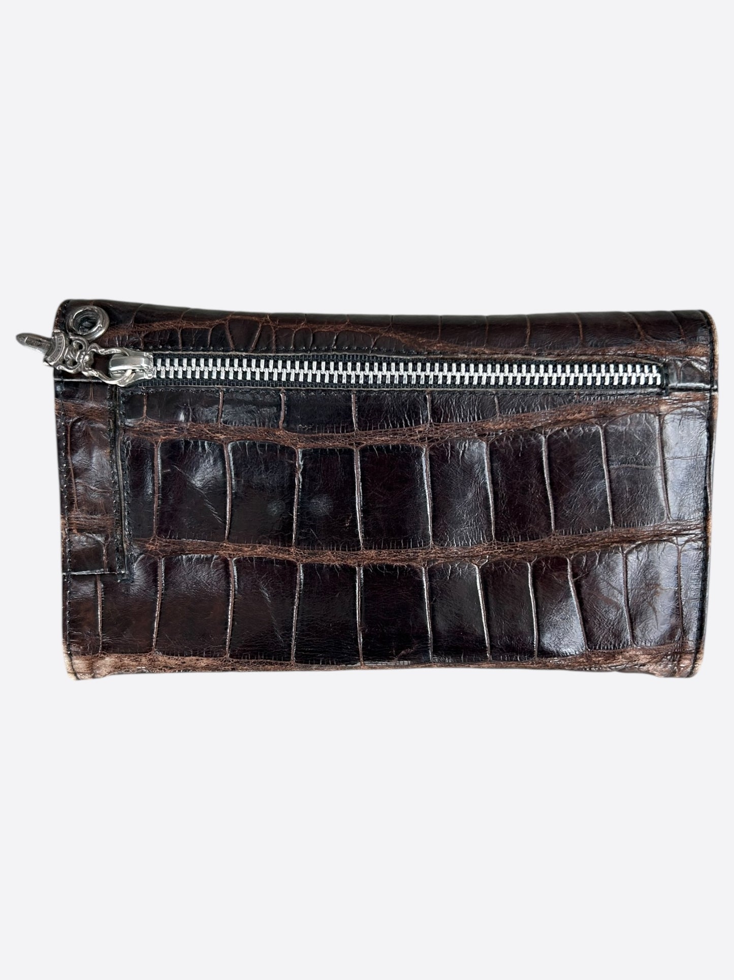 Chrome Hearts Brown Crocodile Wallet