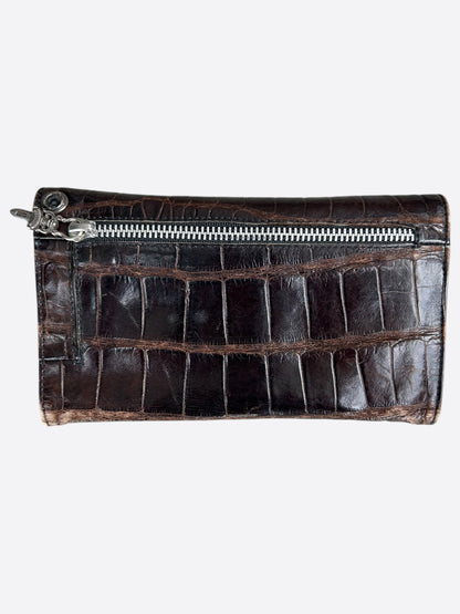 Chrome Hearts Brown Crocodile Wallet