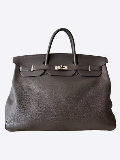 Hermès Dark Brown Clemence Birkin 50