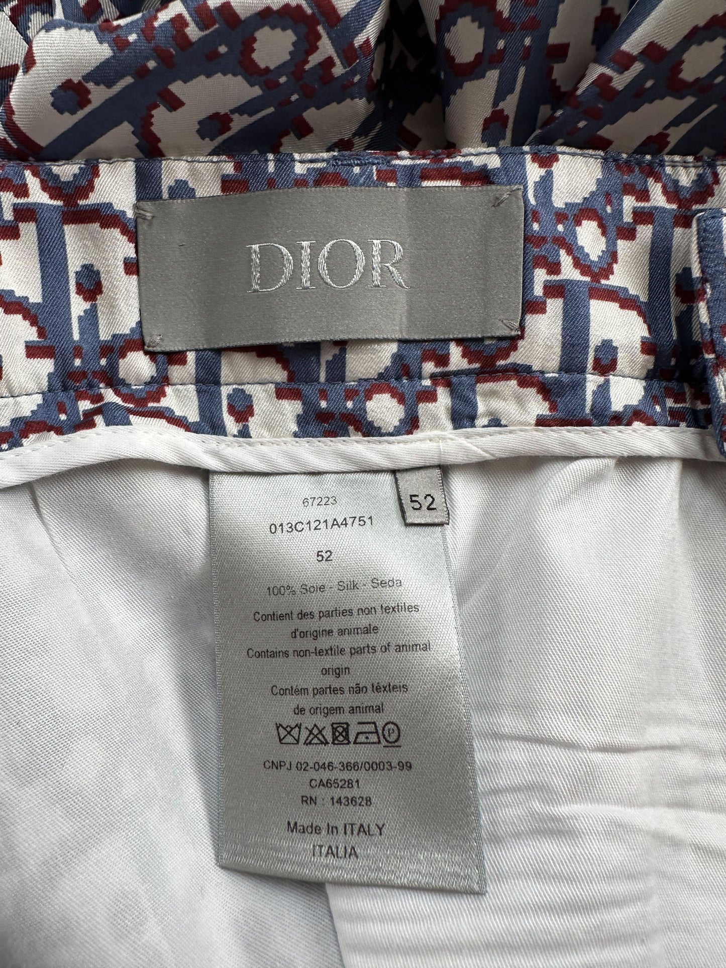 Dior Blue & Red Oblique Bermuda Shorts