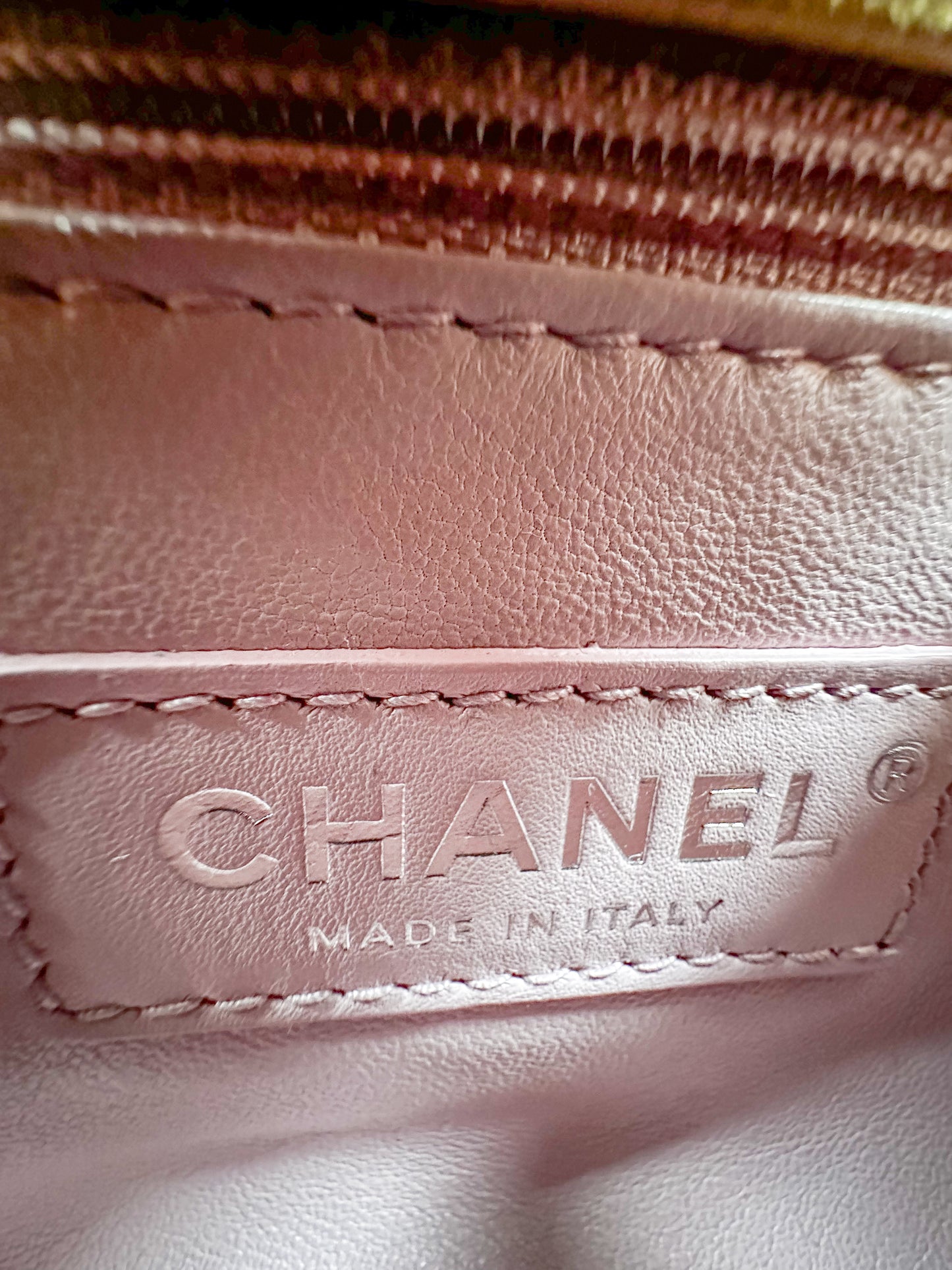 Chanel Iridescent Pink Caviar & Lizard Mini Handle Bag