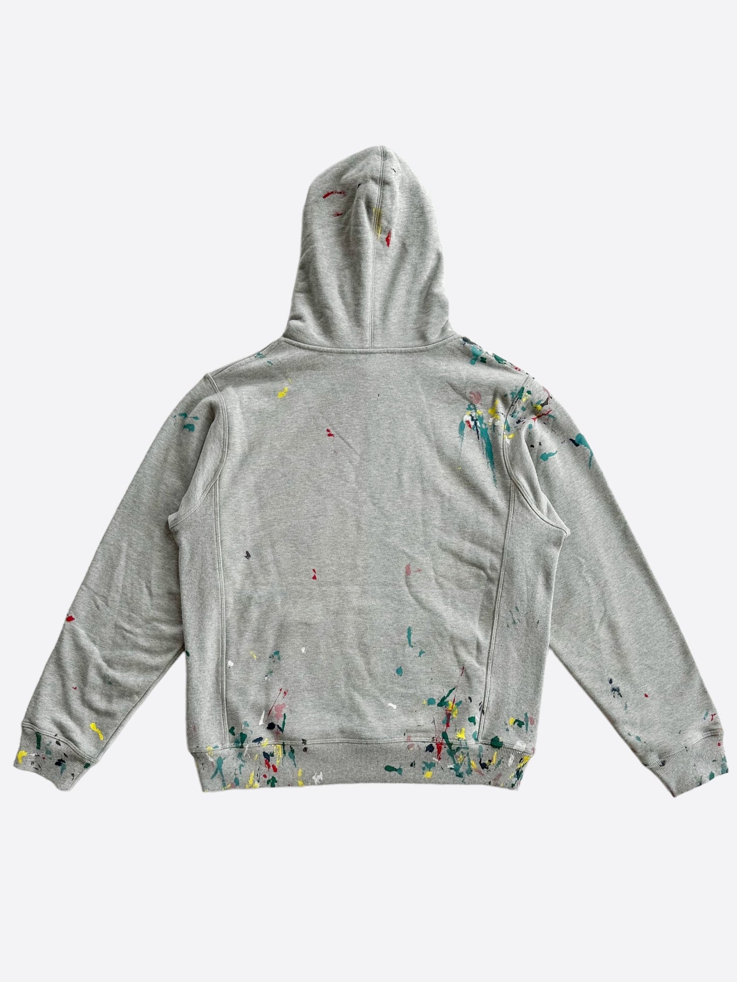 Dior Grey Paint Splatter Embroidered Logo Hoodie