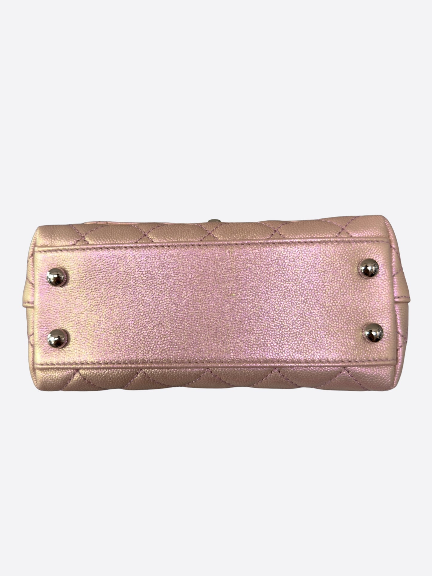 Chanel Iridescent Pink Caviar & Lizard Mini Handle Bag