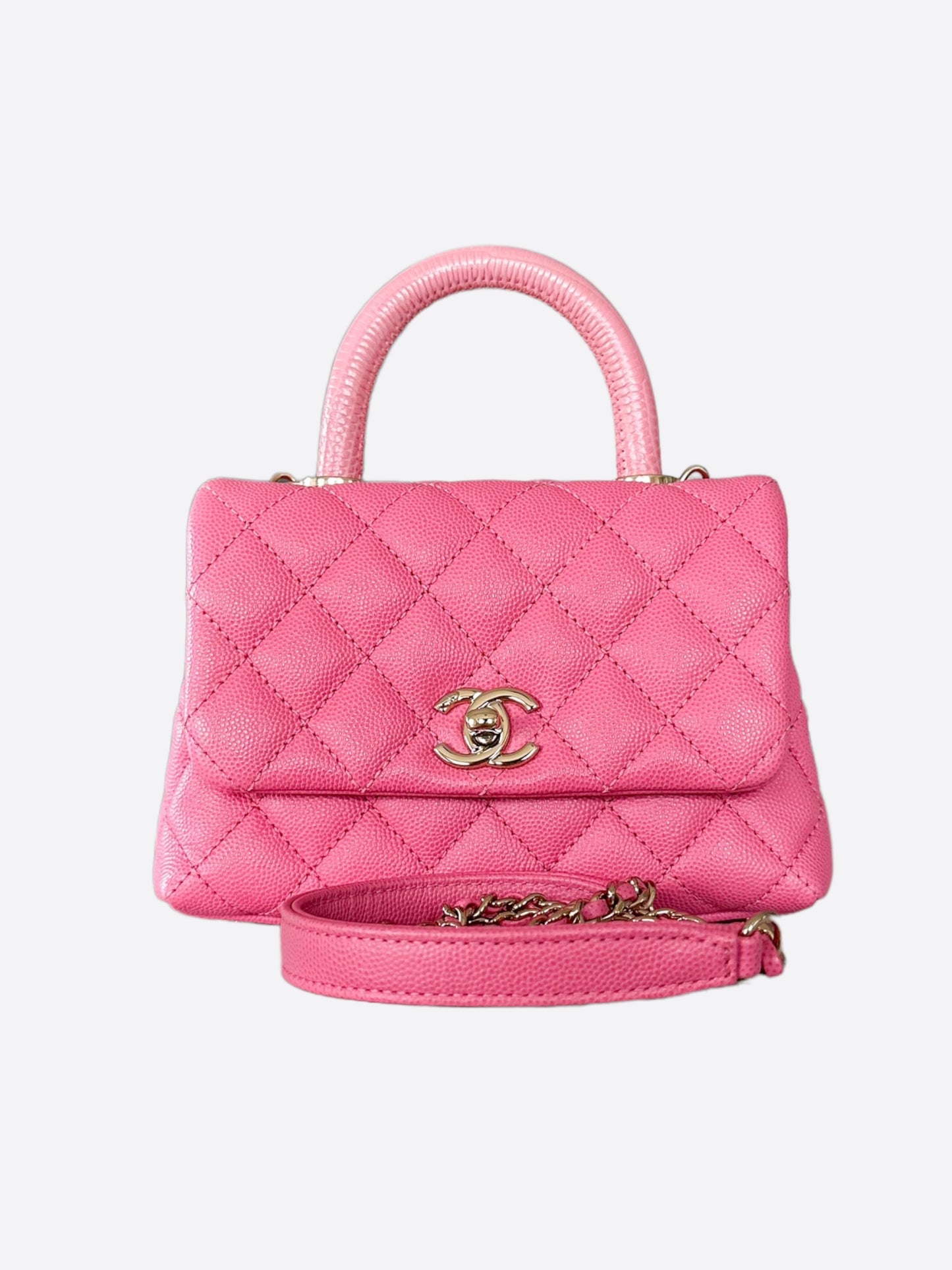 Chanel Pink Caviar & Lizard Mini Handle Bag