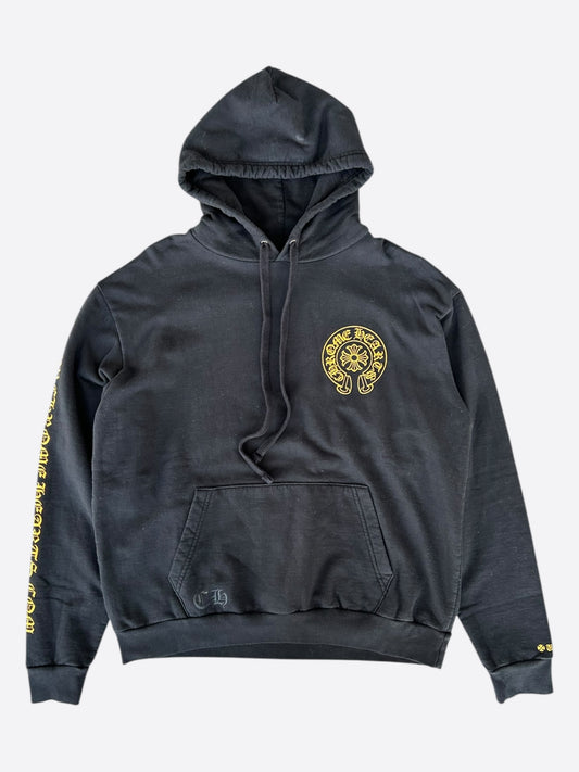 Chrome Hearts Black & Yellow Online Exclusive Horseshoe Logo Hoodie