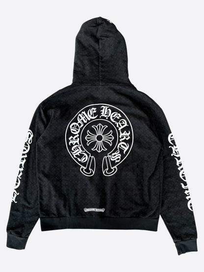 Chrome Hearts Black & White Cross Jacquard Horseshoe Logo Hoodie