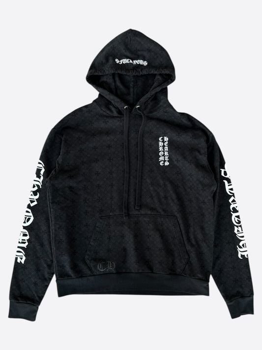 Chrome Hearts Black & White Cross Jacquard Horseshoe Logo Hoodie