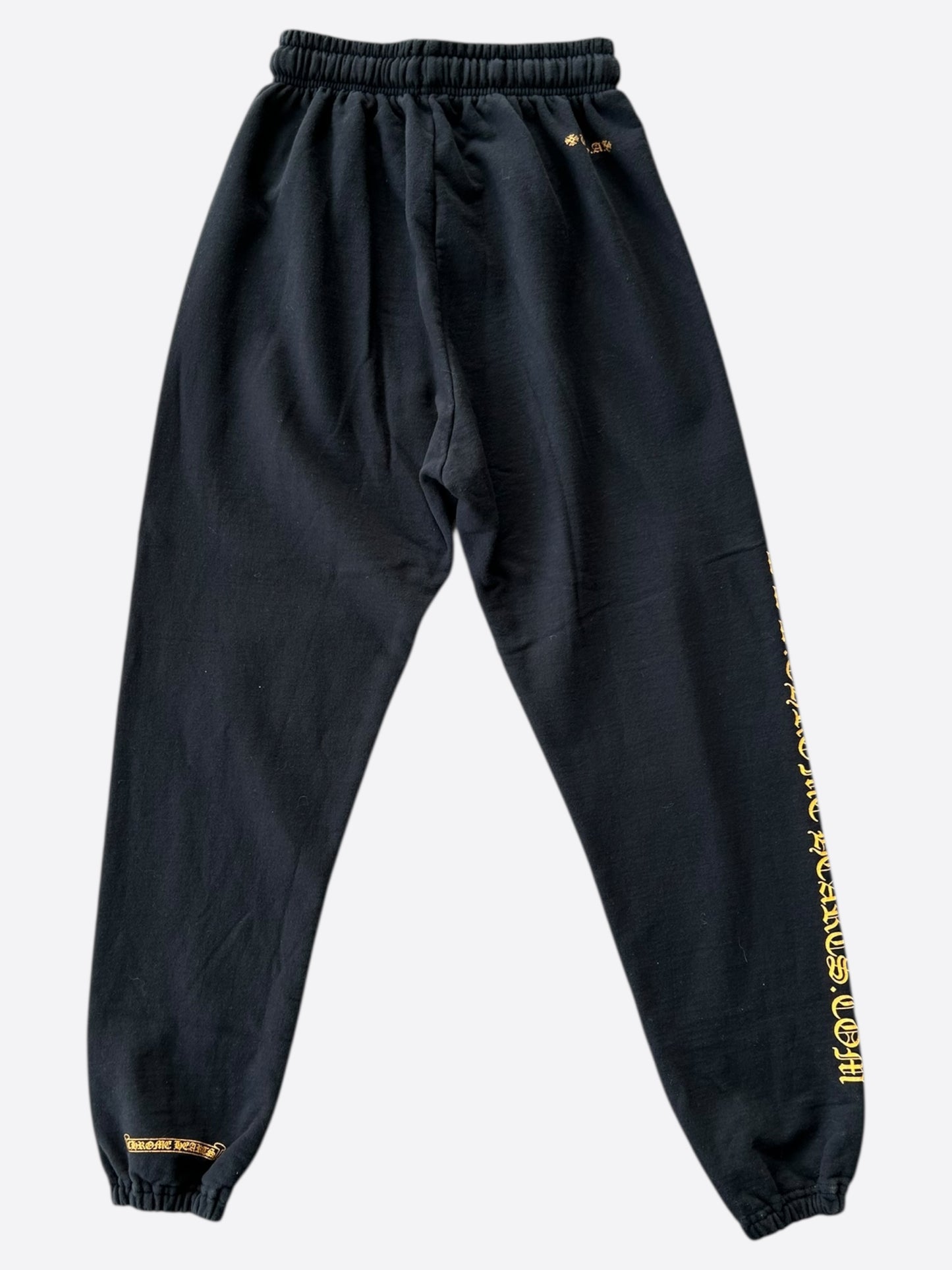 Chrome Hearts Black & Yellow Online Exclusive Horseshoe Logo Sweatpants