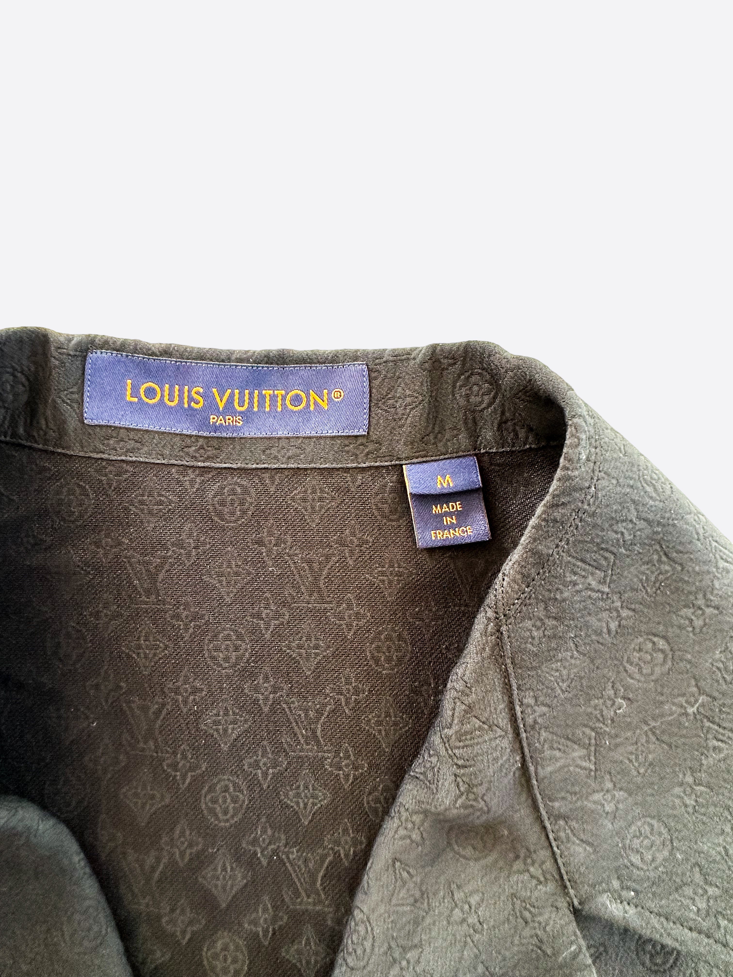 Louis Vuitton Black Mini Monogram Silk Button Up Shirt