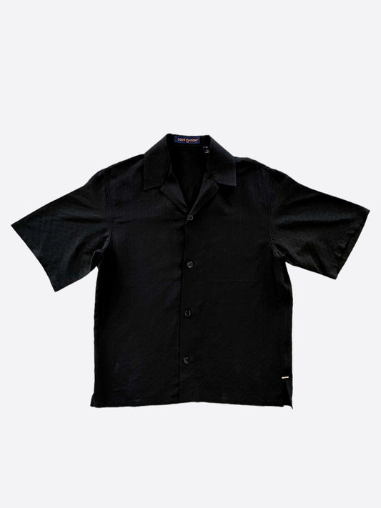 Louis Vuitton Black Mini Monogram Silk Button Up Shirt