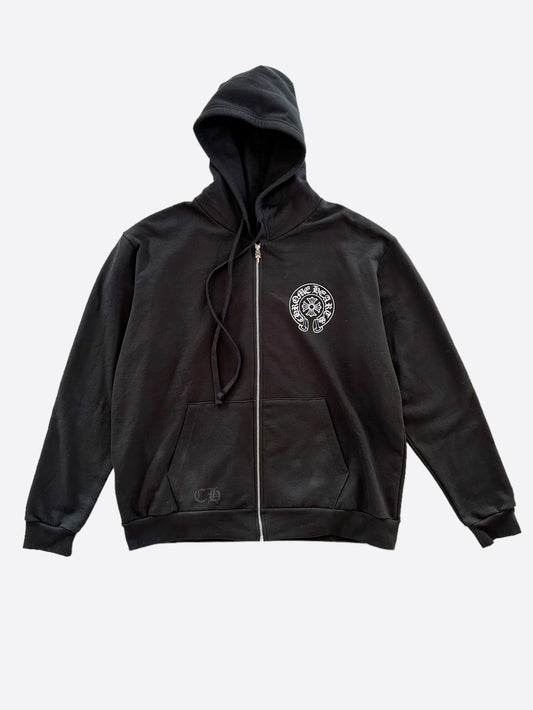 Chrome Hearts Black & White Seoul Horseshoe Logo Hoodie