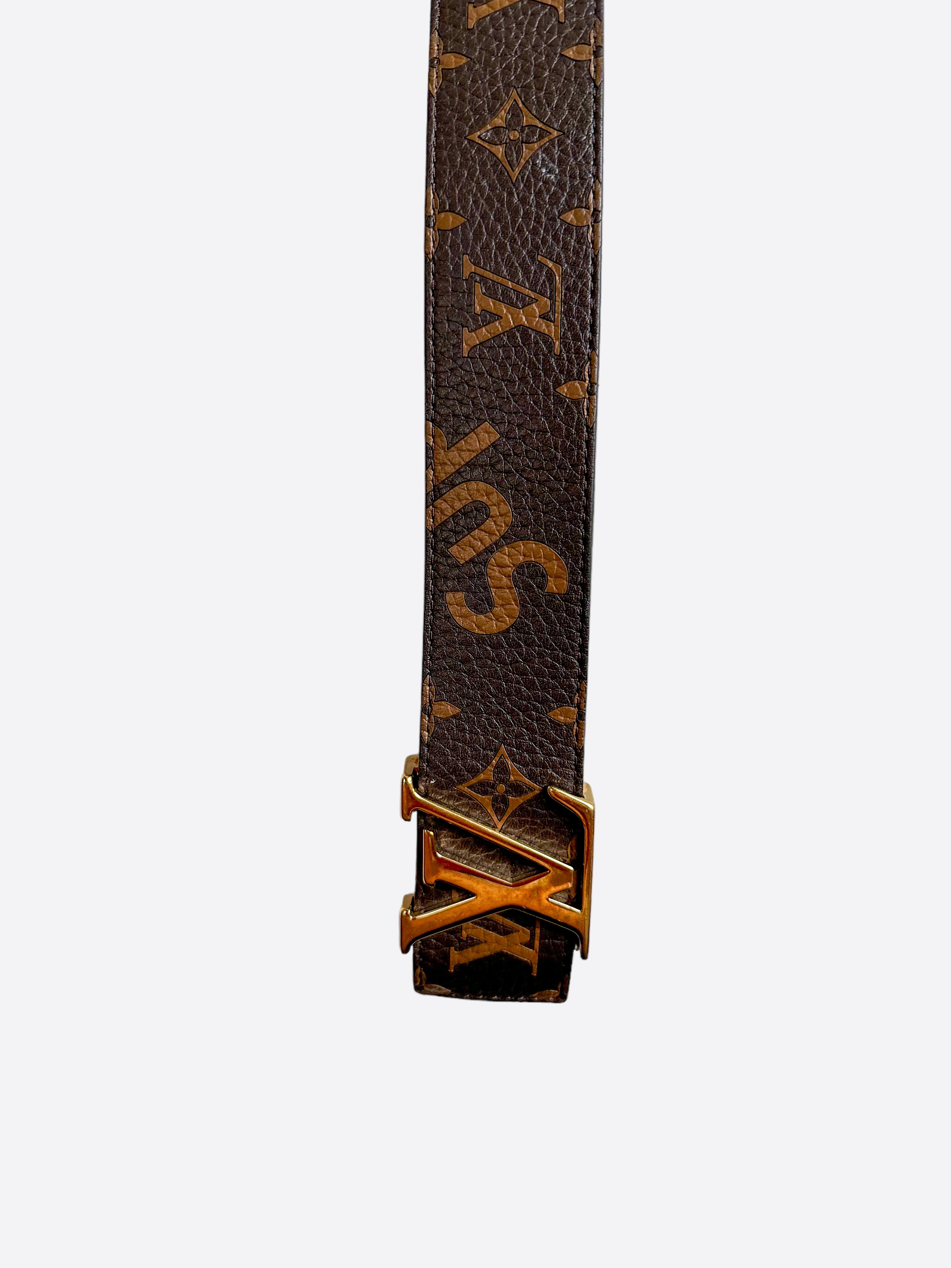 Supreme louis vuitton outlet belt brown