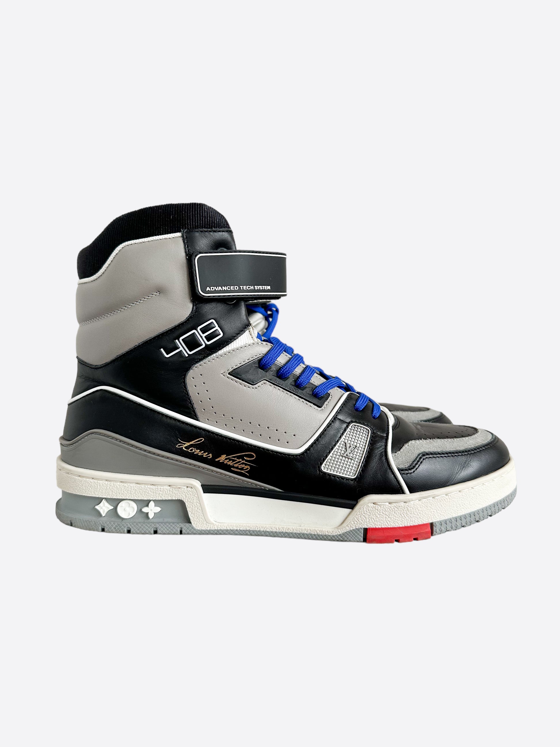 Louis Vuitton Black Grey 408 Hightop Trainers – Savonches