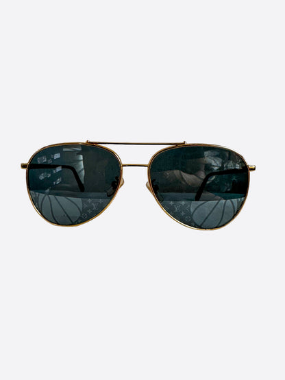 Louis Vuitton NBA Gold Monogram Pilot Sunglasses