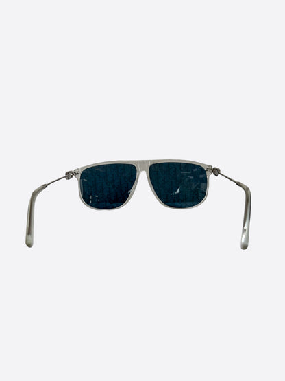 Dior Silver Frame Blue Oblique S2U Sunglasses