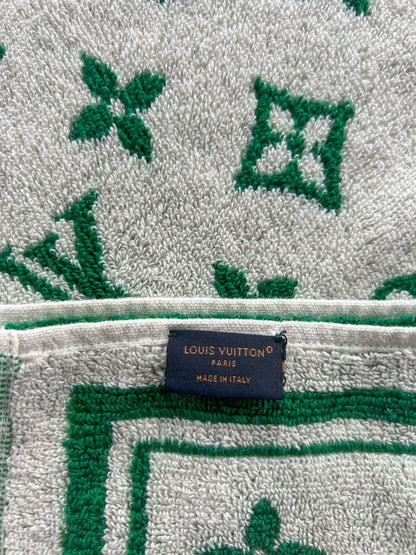 Louis Vuitton Green & White Monogram Towel