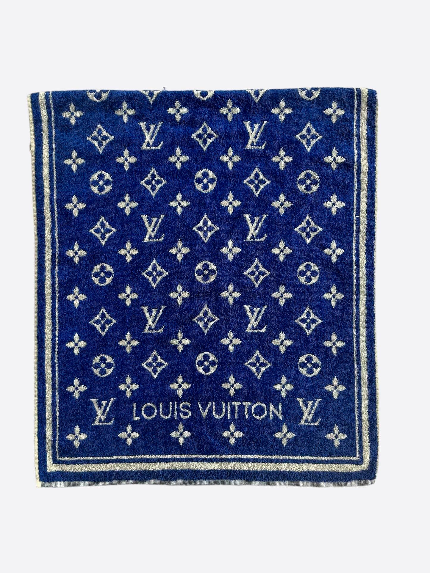 Louis Vuitton Blue & White Monogram Towel