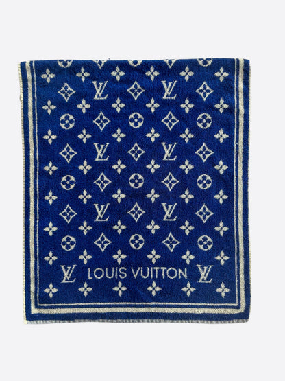 Louis Vuitton Blue & White Monogram Towel