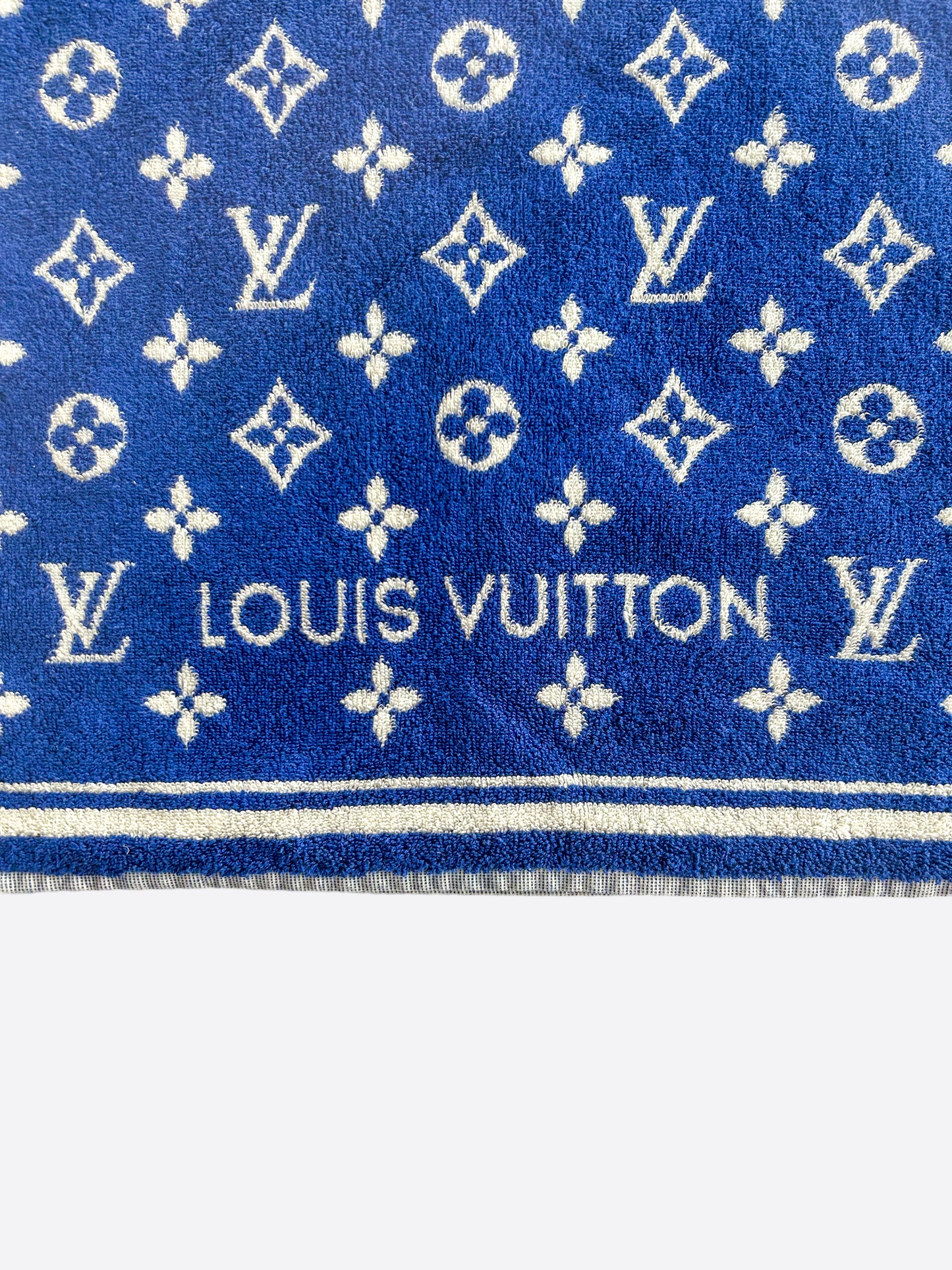 Louis Vuitton Blue & White Monogram Towel