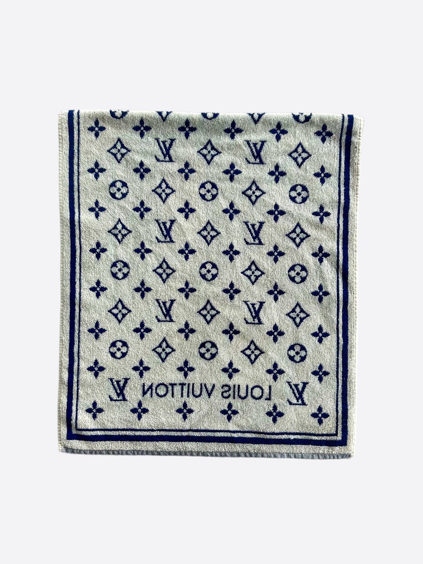 Louis Vuitton Blue & White Monogram Towel