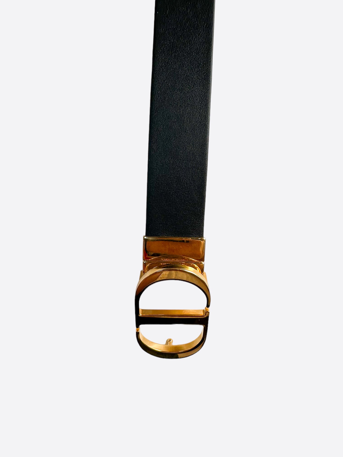 Dior Black & White Reversible Gold Buckle Belt