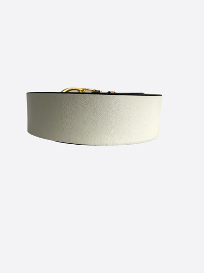 Dior Black & White Reversible Gold Buckle Belt