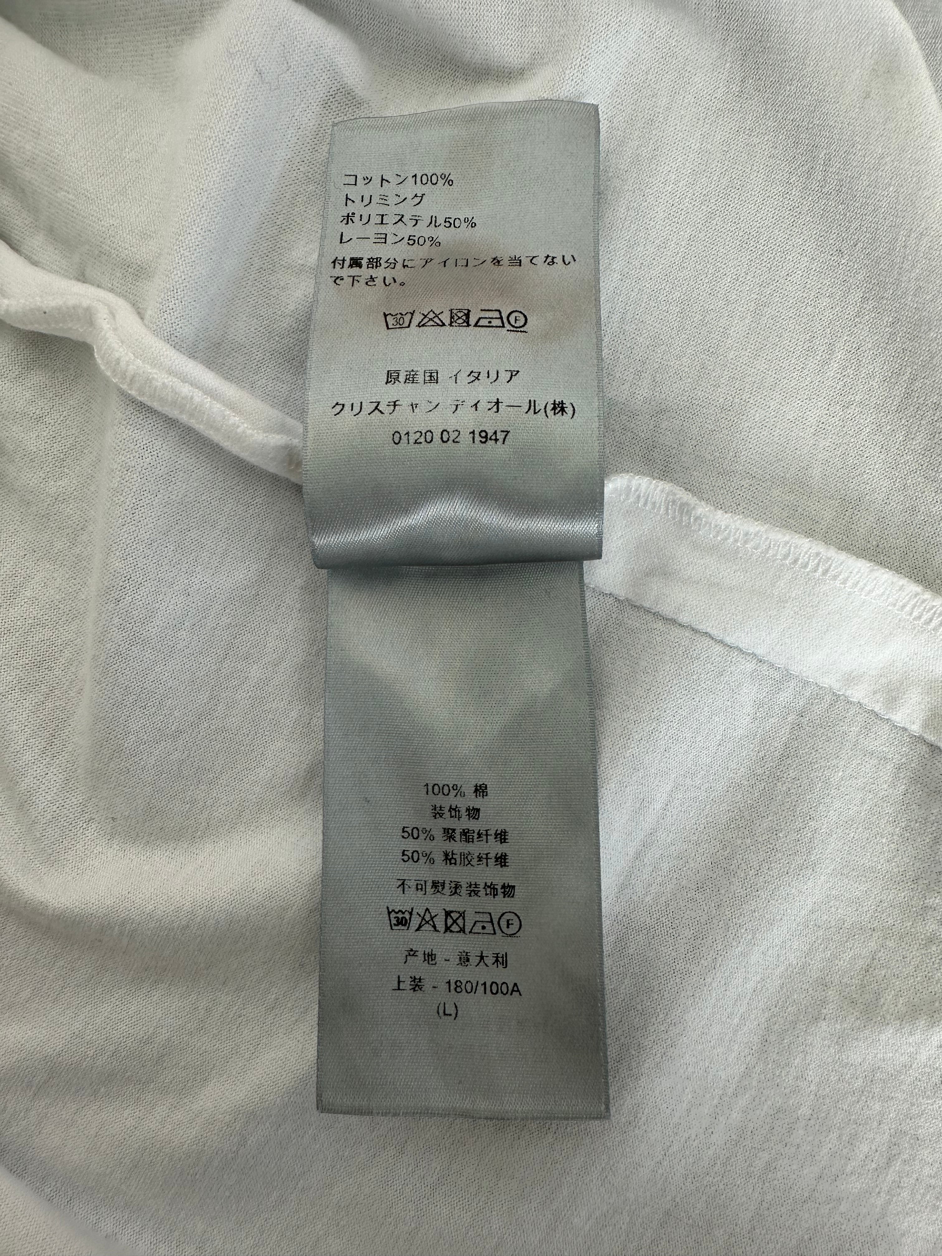 Dior White CD Diamond Logo Embroidered T-Shirt – Savonches