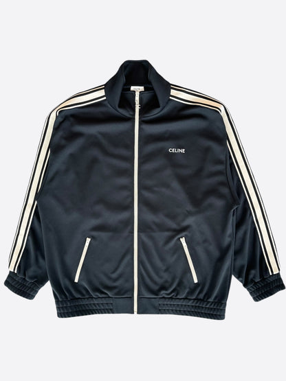 Celine Black & White Logo Striped Track Jacket