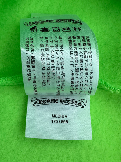 Chrome Hearts Neon Green & Silver Script Logo Hoodie