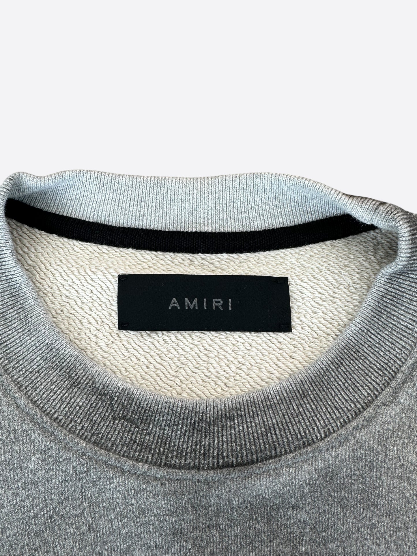 Amiri Grey & White Puff Logo Sweater