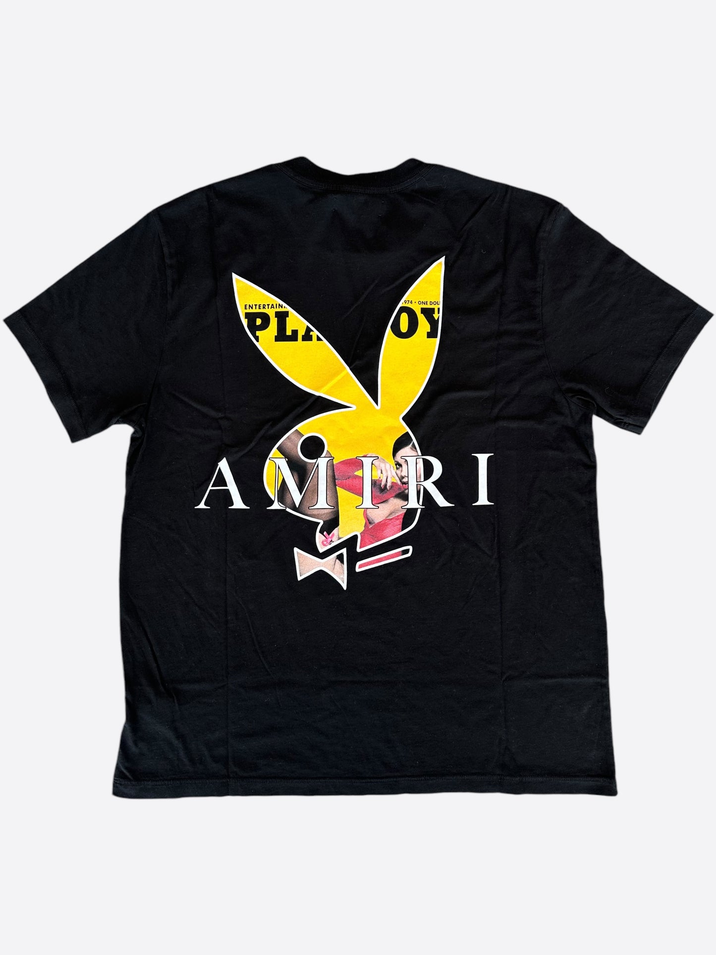 Amiri Playboy Black & Yellow Bunny Logo T-Shirt