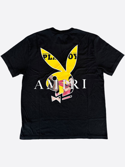 Amiri Playboy Black & Yellow Bunny Logo T-Shirt