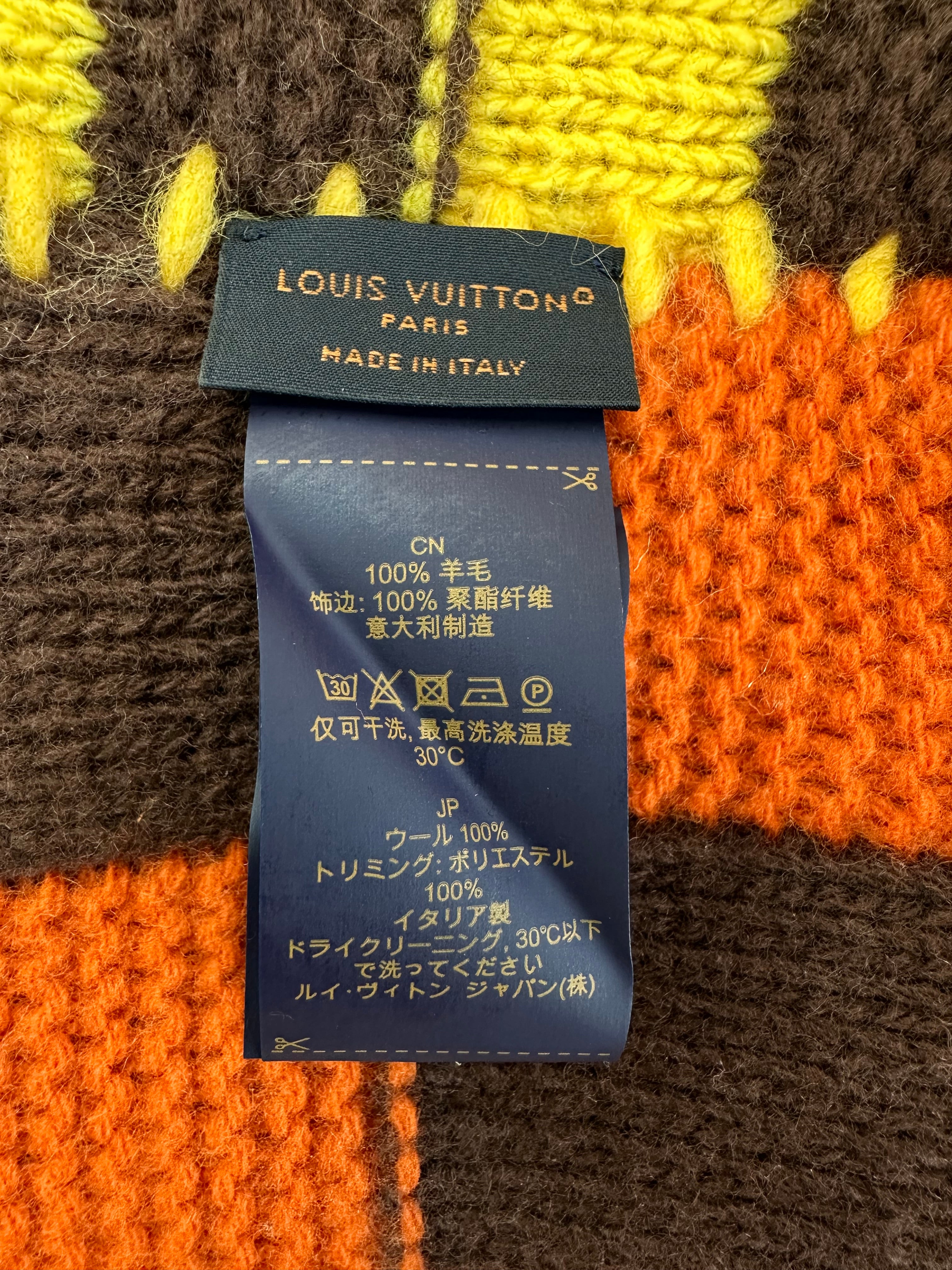 Louis Vuitton Orange & Yellow Damier Split Beanie – Savonches
