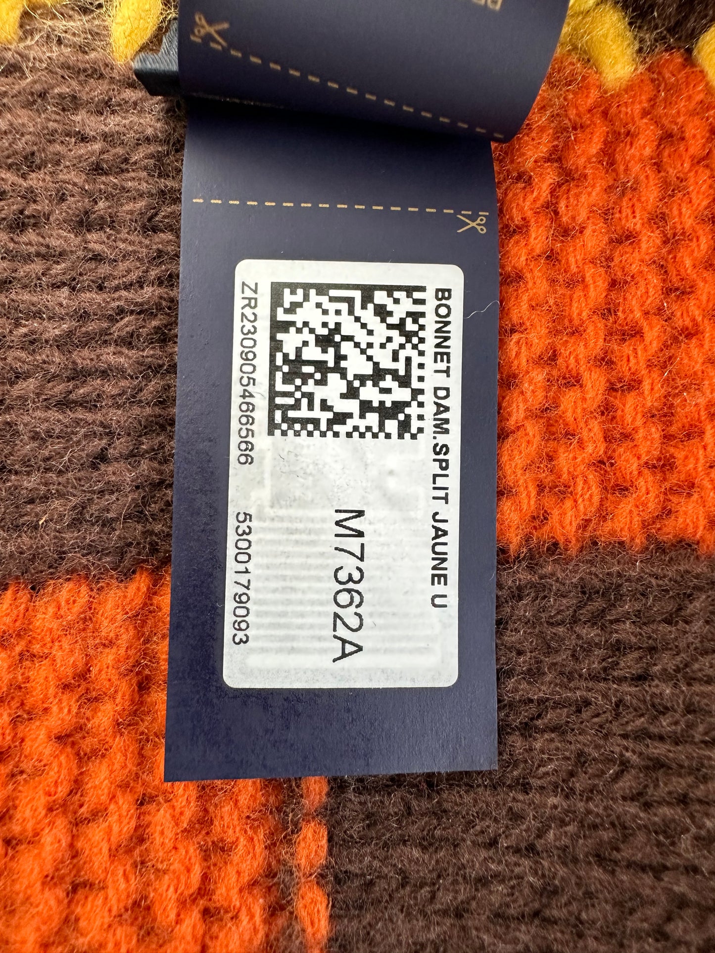 Louis Vuitton Orange & Yellow Damier Split Beanie