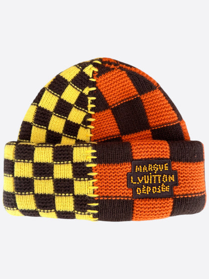 Louis Vuitton Orange & Yellow Damier Split Beanie