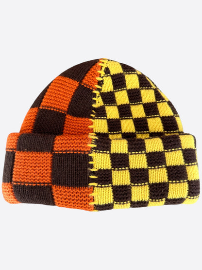 Louis Vuitton Orange & Yellow Damier Split Beanie