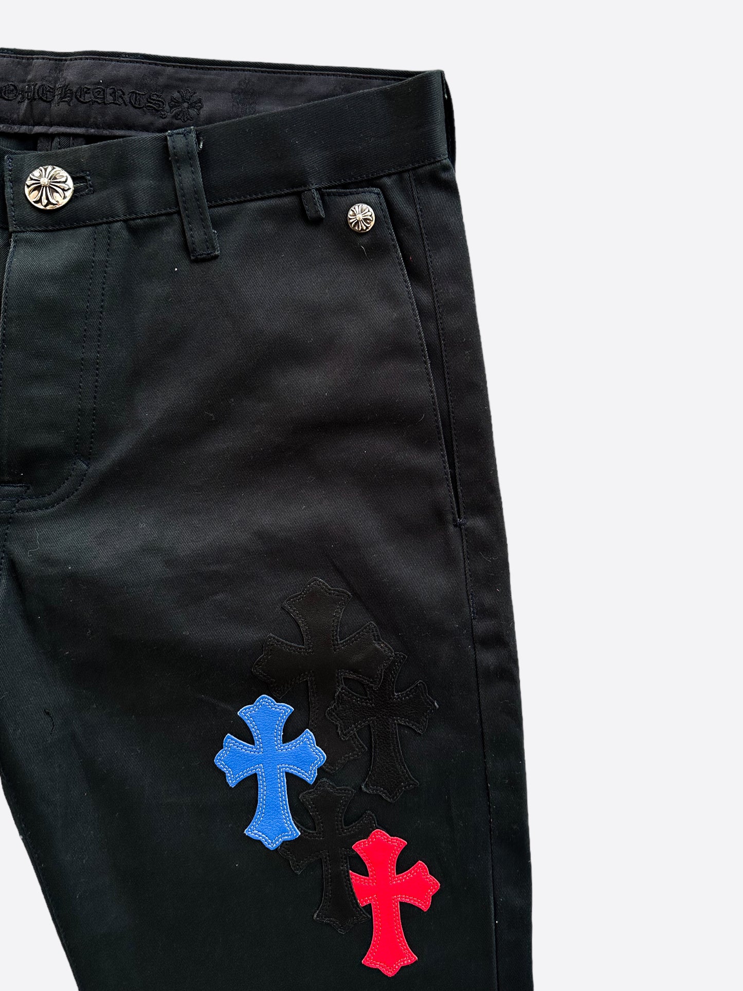 Chrome Hearts Dark Navy Multicolor Cross Patch Chino Pants