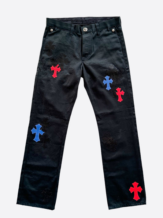 Chrome Hearts Dark Navy Multicolor Cross Patch Chino Pants