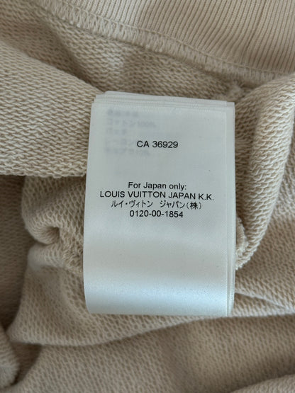 Louis Vuitton Beige & White Articles De Voyage Quarter Zip Sweater