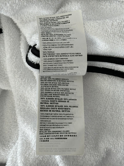 Prada White & Black Towel Logo Zip Up Hoodie