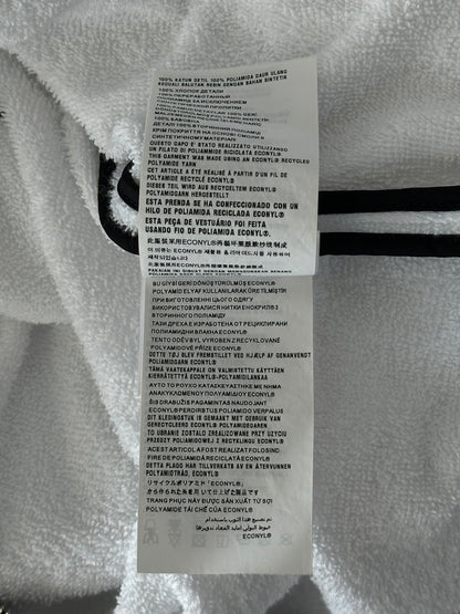 Prada White & Black Towel Logo Zip Up Hoodie
