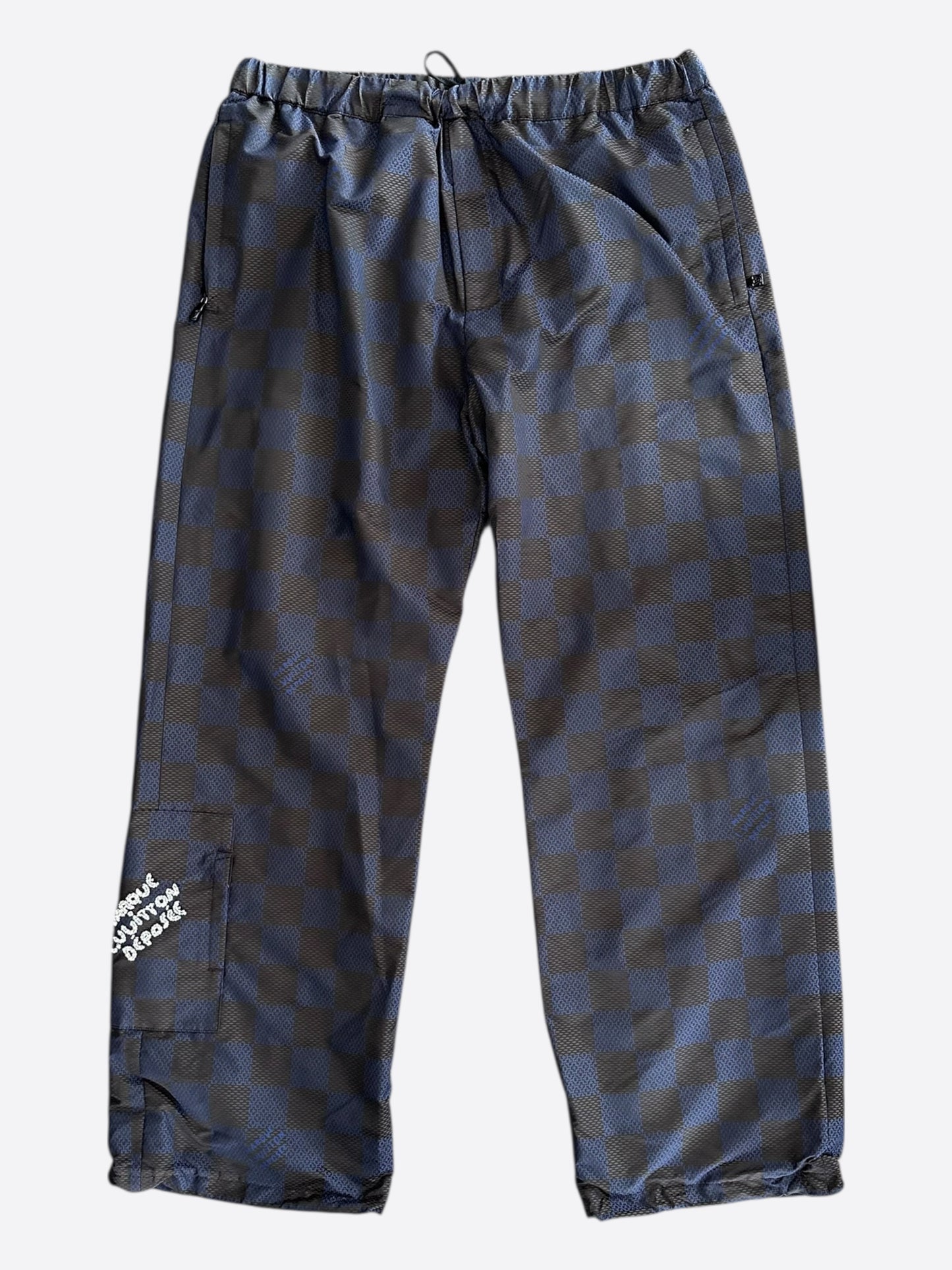 Louis Vuitton Black & Blue Damier Track Pants