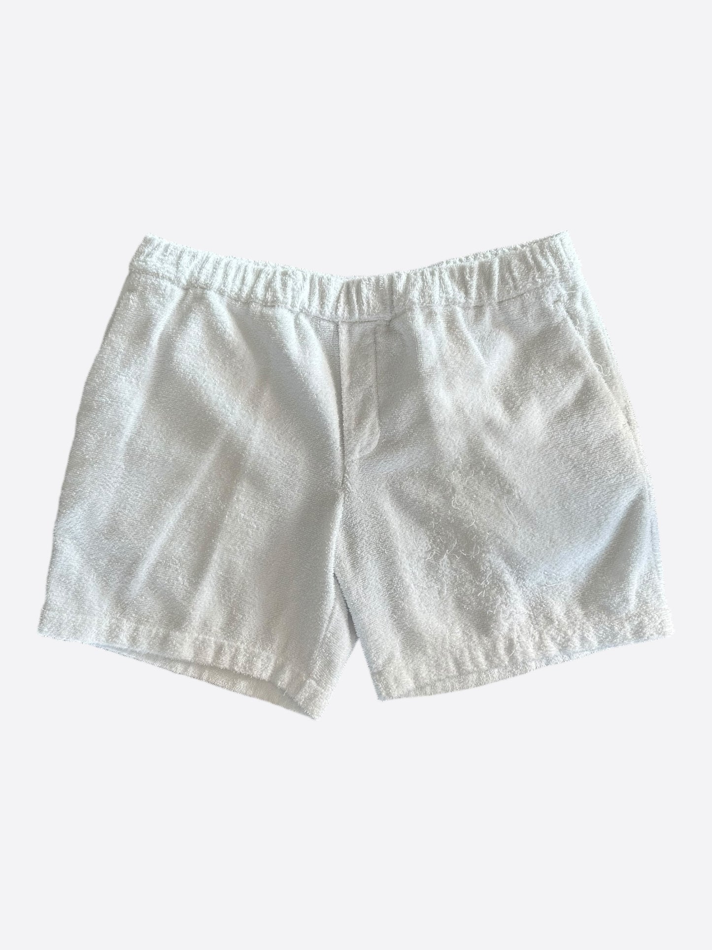 Prada White & Black Logo Towel Shorts