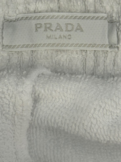Prada White & Black Logo Towel Shorts